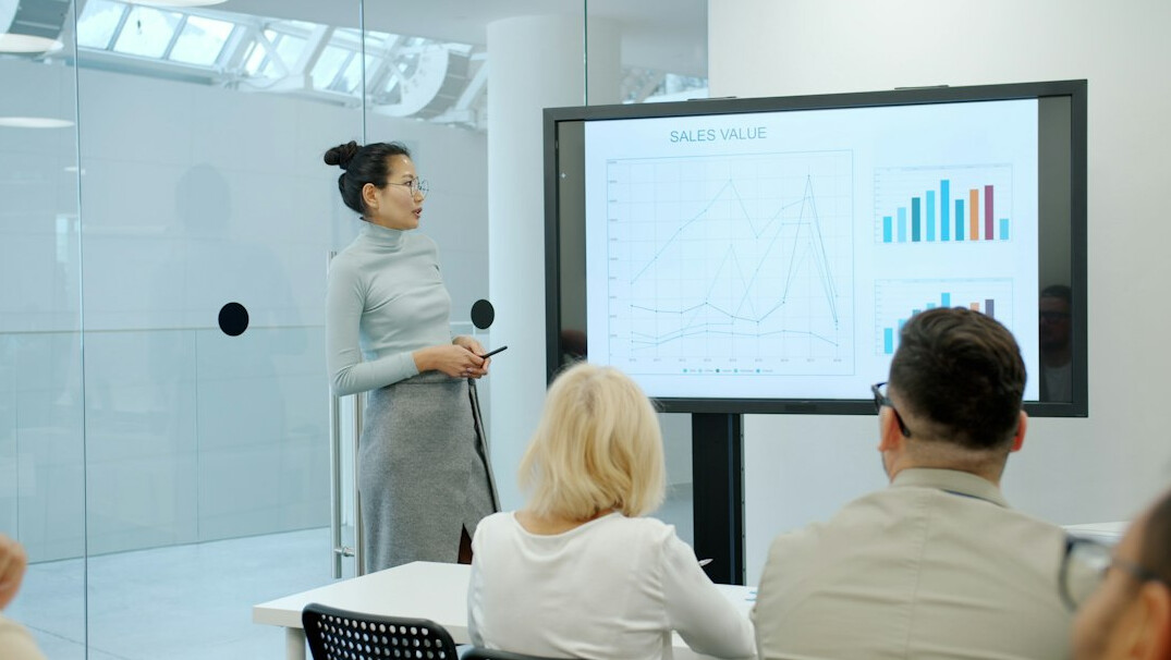 business leader giving presentation