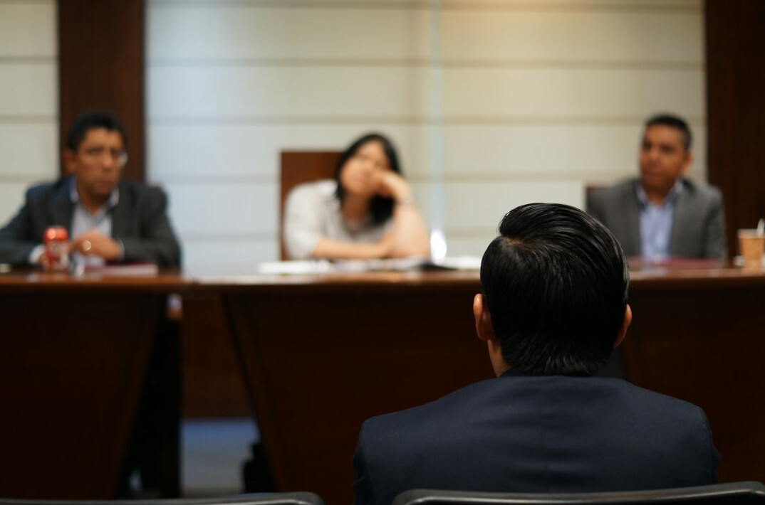 businessman listening in meeting
