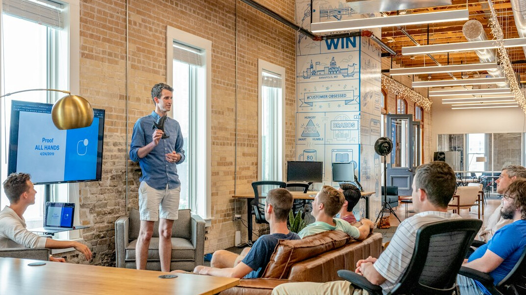 business leader giving presentation