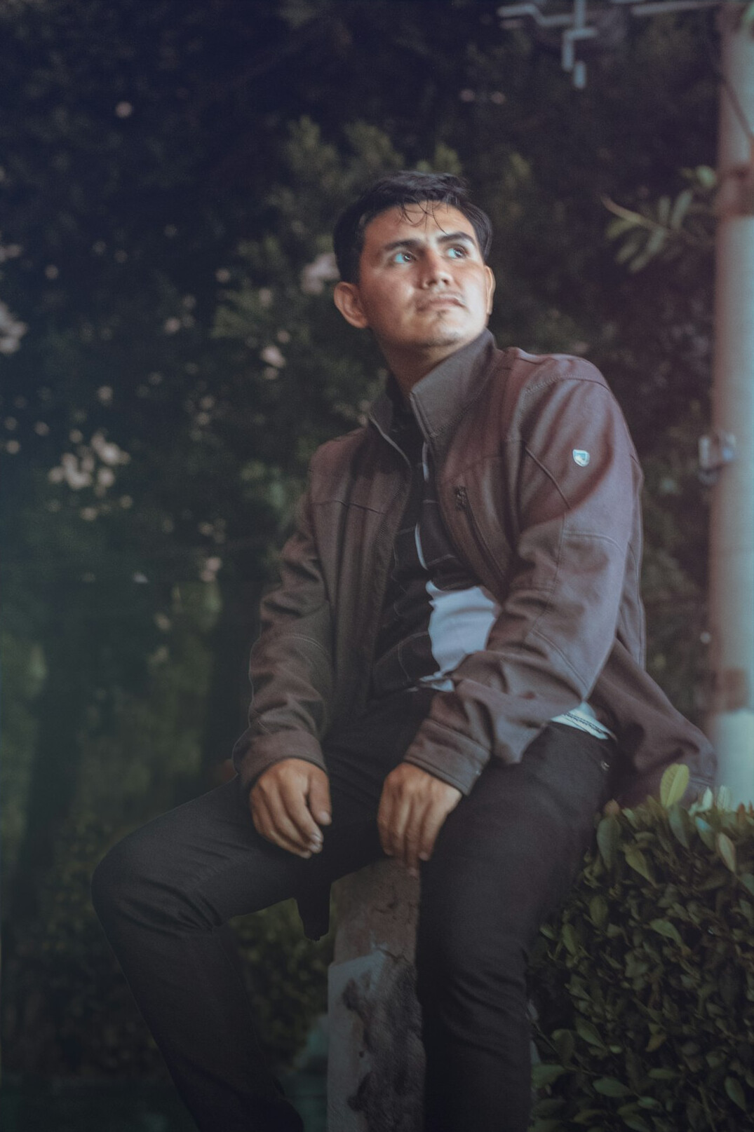 Portrait of a man with short hair in a casual jacket